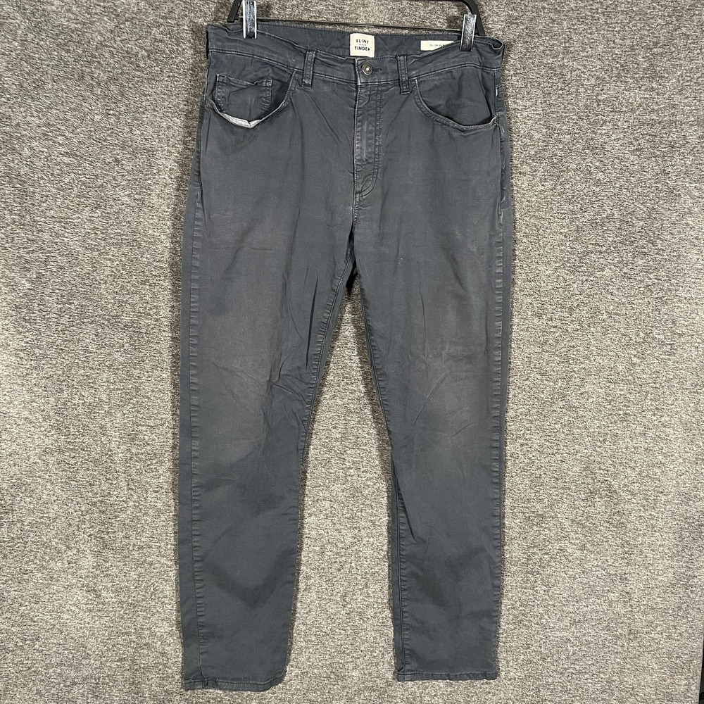 Flint And Tinder Pants Mens 33x32 Gray Slim Chino 5 Pocket‎ Stretch Casual